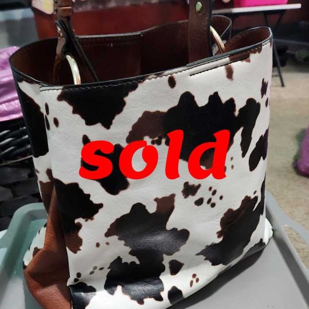 Cow print purse